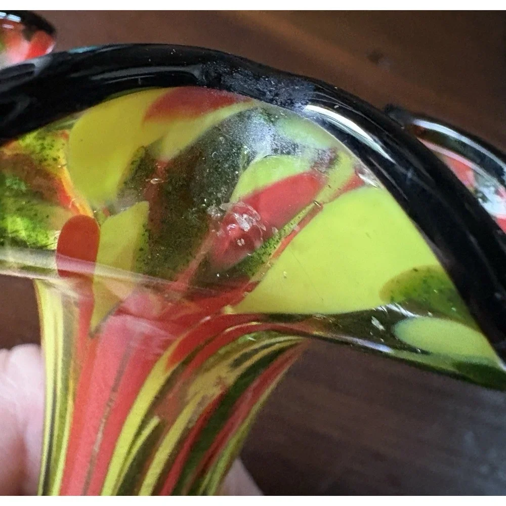 Czech Art Glass Vase 8.75